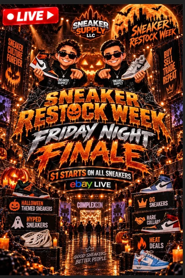 FRIDAY NIGHT FINALE FOR SNEAKER RESTOCK WEEK - $1 STARTS - SPOOKY DEALS