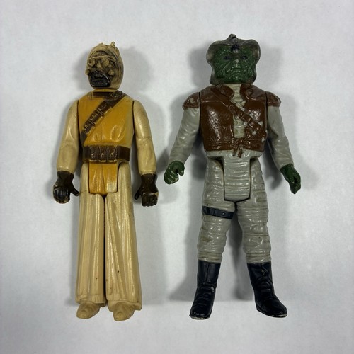 2 Vintage 1977 1983 Kenner Star Wars Tusken Raider & Klaatu Hong Kong