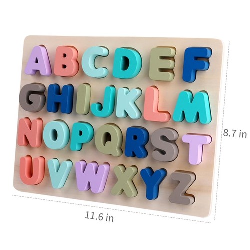 Holz Alphabet Puzzle, Buchstaben Puzzle Brett, Montessori Alphabet Puzzle, Pre... - Bild 2 von 6