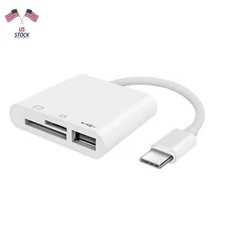 3-Port USB Type C to Card Reader Adapter SD Card Reader For MacBook Pro Laptop q