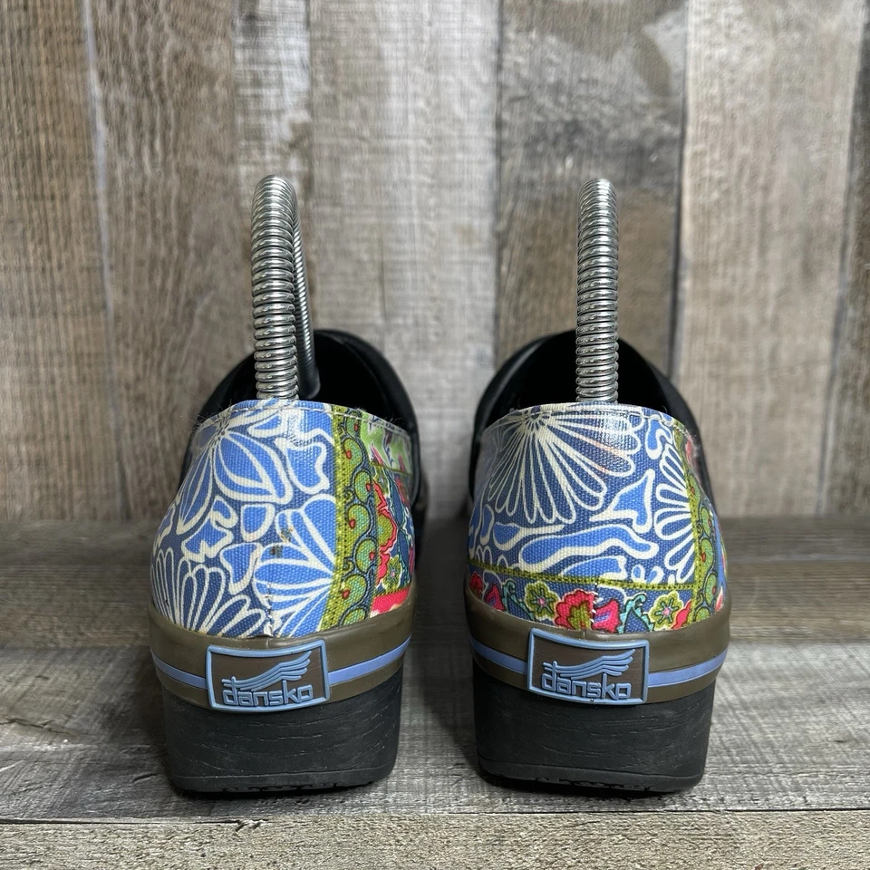 Zuecos cómodos para mujer Dansko vegano voleibol multicolor floral retazos talla EU 37 Foto 4 de 4