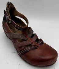 Spring Step L'artiste Anayilla Women's Clog 6-6.5 Burgundy Leather Wedge Shoes