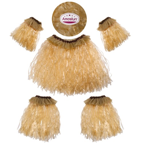 5PCS Girls Hawaiian Outfit Hawaiian Party Decorations Women Skirt Set - Imagen 2 de 10
