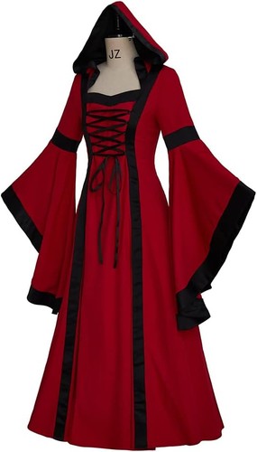 2025 Nuevo Vestido Gótico Victoriano Bruja - Vestido de Terciopelo con Capucha y Mangas de Trompeta - Imagen 38 de 42