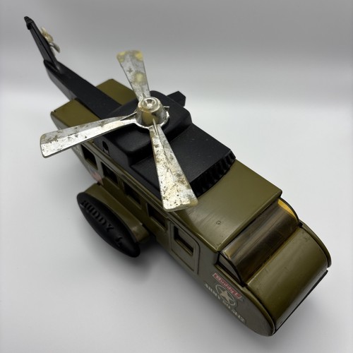 Vintage ✅ Buddy L Army Helicopter Metal SQ5142 Made In Japan ✅ Propellerschaden - Bild 11 von 24