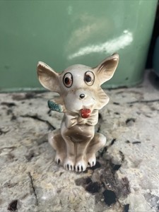 Vintage Puppy Dog Porcelain Figurine Japan MCM Kitsch 3.25”