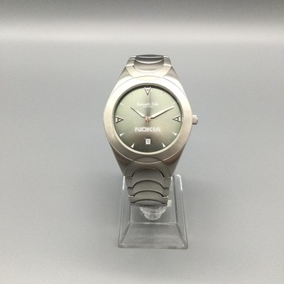 Kenneth Cole Mens Watch 37mm Silver Tone Date Nokia KC3215 New