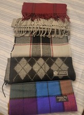 Vintage Men  s Scarves Lot Of 5 Plaid Assorted Old Money Professor