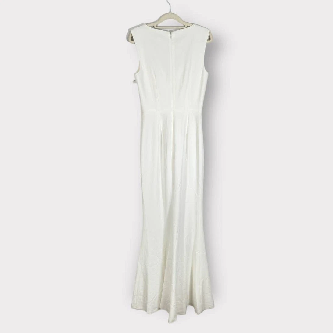 OFF WHITE Abito The Population Monroe abito spacco laterale donna piccolo bianco sporco maxi nuovo con etichetta