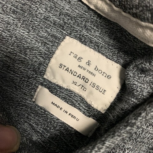 Rag & Bone Sweater Mens XL Gray Color Block Lightweight Raglan Academia Minimal - Picture 8 of 9