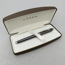 STYLO PLUME CROSS TOWNSEND TITANE CHEVRONS 18K F NEUF DANS SA BOÎTE VINTAGE RARE NOS