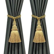 Fenghuangwu 2 Pack Curtain Tie Backs Rope Tassels for Curtains Drape tiebacks...