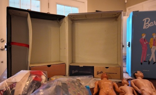 Vintage 60er Barbie Ken Midge Konvolut Koffer Kleidung Zubehör siehe Video - Bild 11 von 13