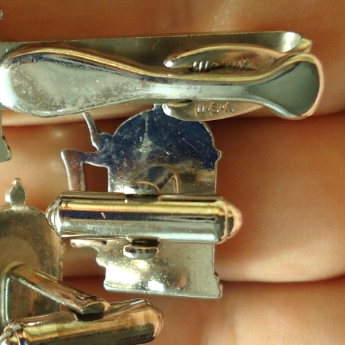 HICKOK U.S.A Vtg 1950's Octoberfest Beer Mug Tie Bar Clip Sterling Silver Plate - Picture 8 of 8