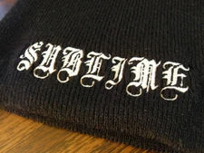 NEW Sublime logo "TaTToo style" black skullcap beanie cap/hat 