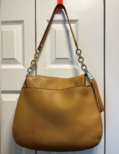 Calvin Klein-Lynn Hobo, Camel/Earth Tone, Pebbled Leather, Suede Shoulder Bag - Picture 3 of 12