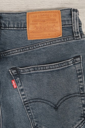 Lote de pantalones de mezclilla Levi's ajustados cónicos premium elásticos azules para hombre W31 L36 - Imagen 11 de 16