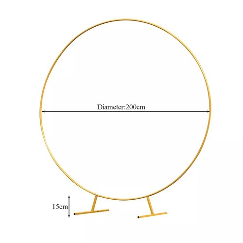 2M Round Hoop Balloon Arch Backdrop Flower Gold Display Stand Frame Wedding - Picture 6 of 18