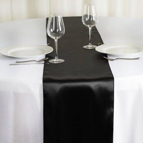 Table Linens Dinner Banquet Party Tablecloth Wedding Satin Table Runner 12"x108" - Picture 17 of 119