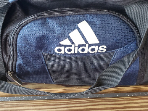 Adidas Blue Locker Room Duffel Bag Gym Workout Bag Carry Case NBA Logo 18x10x10 - Picture 3 of 10