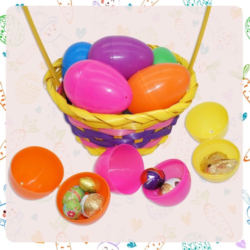 13Pcs Fillable Easter Eggs+Jumbo Golden Eggs Set, Basket Stuffers & Treat Filler - Picture 10 of 10