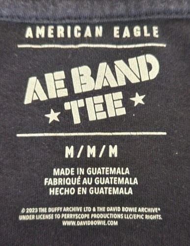 2023 American Eagles AE Band DAVID BOWIE ZIGGY STARDUST Black T-Shirt M Fits L - Picture 3 of 4