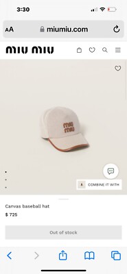 Authentic Miu Miu Canvas Baseball Hat - Sold Out Item | eBay