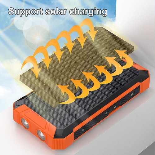 Solar Charger Power Bank Portable Wireless 4 USB Type C Cables iPhone Android - Picture 6 of 8