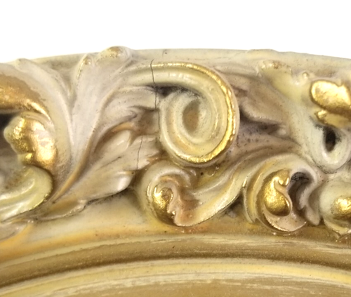 Vintage ornate oval picture frame Jesus print gilded finish 12 x 10" - Picture 2 of 5