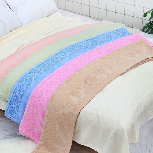 100% Cotton Summer Spring Bed Cover Blanket Flower Relief Soft Towel Blankets - Picture 2 of 24