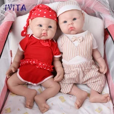 IVITA 19" Full Body Silicone Reborn Boy And Girl Baby Newborn Doll Baby Gifts