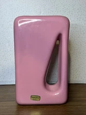 RARE PINK Haeger Rectangle Floral Vase Abstract Style With Original Tags