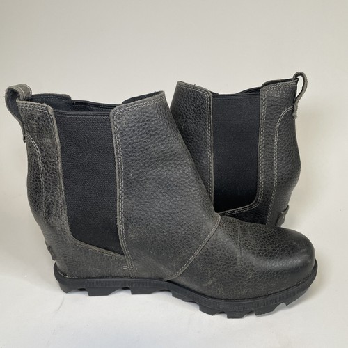 Botas de cuña Chelsea Sorel Joan Of Arctic II para mujer talla 8 de cuero negro - Imagen 3 de 8
