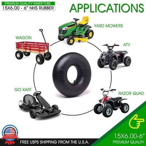 2PCS Tire Inner Tubes Lawn Mower 15X6.00-6 TR13 ATV Go Kart Wagon Quad 15x600x6 - Picture 5 of 5