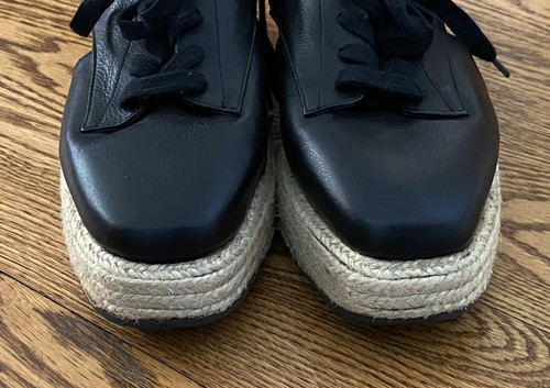Manuel Barcelo Platform Espadrille Sandals EU 38 US 7.5 SPAIN BLACK SNEAKER - Picture 6 of 8