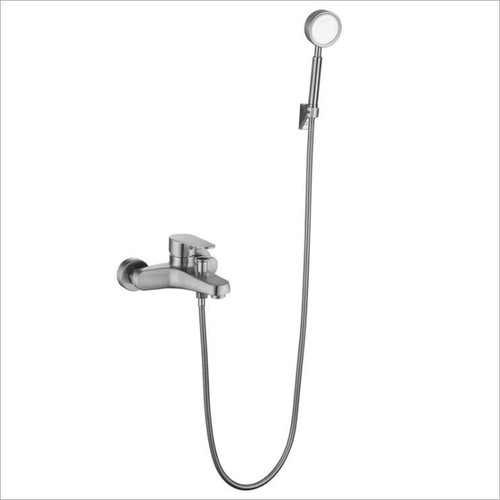 Stainless Steel Brushed Shower Faucet Set with Tub Spout and Shower Handle Set - Picture 1 of 7