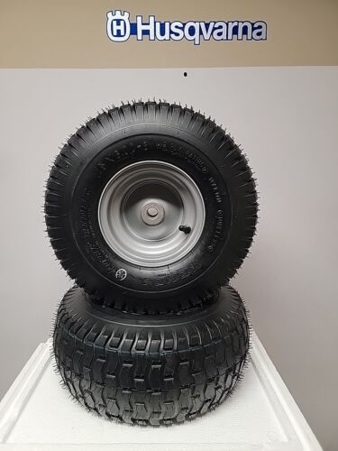 Set of (2) 15X6.00-6 Kenda Husqvarna Lawnmower Tires & Wheels Craftsman - Picture 2 of 5