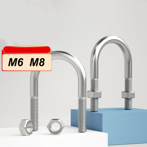 U-Bügelschrauben und Mutter Edelstahl V2A Rohrschellen Klemme Rundstahlbügel - Bild 2 von 7