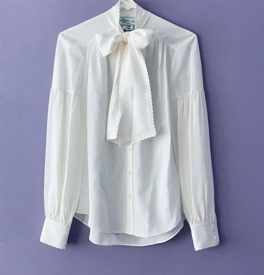 Kate Spade Madison Ave. Silk Neck Tie Blouse Size XS | eBay