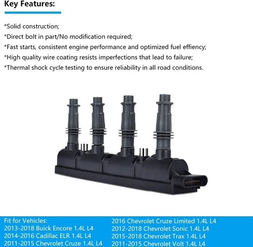 D521C UF669 Ignition Coil Pack Fit For Buick Chevy Cruze Sonic Volt 1.4L L4 - Picture 6 of 8