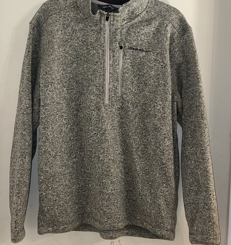 Maglione Eddie Bauer uomo maglione medio quarto zip grigio felpa pile XXL - Foto 3 di 13