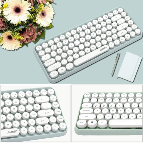 308i Bluetooth Wireless Keyboard 84 keys Round Keycap For PC Laptop Phone iPad - Picture 3 of 18
