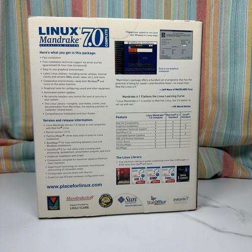 Unopened Linux-Mandrake Operating System OS 7.0 Software CD’s And Manual - Picture 2 of 6