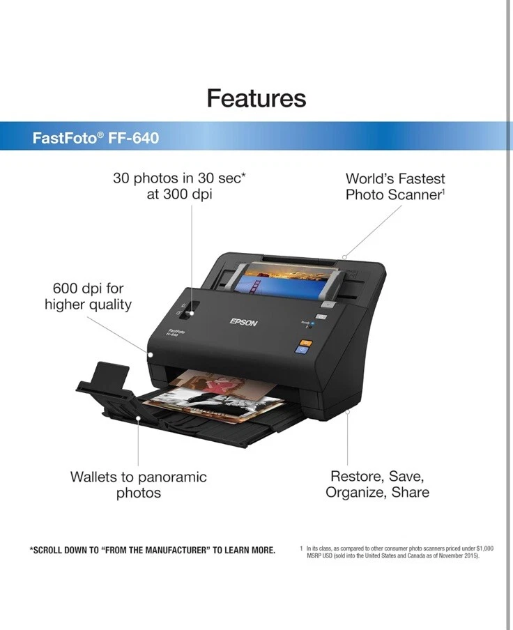 Brand New Epson FastFoto FF-640 High-Speed Photo Scanner - Image 2 of 4