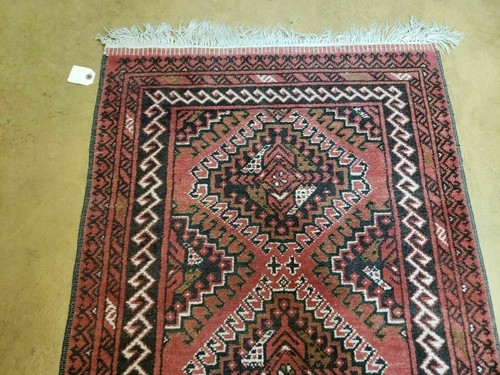 2' 5" X 9' Vintage Handmade Bokhara Red Turkoman Pakistani Wool Runner Rug - Picture 7 of 12