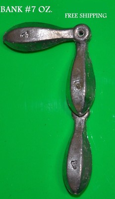 #8 OZ LEAD BANK SINKERS FAST SHIPPING 1 DAY 40 PCS