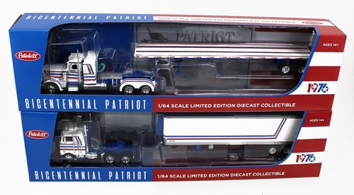 1:64 DCP *BICENTENNIAL PATRIOT* Peterbilt 352 COE & 359 Flattop *SEMI SET* NIB! - Picture 1 of 11