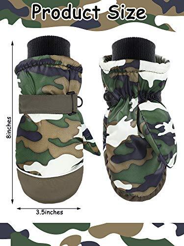 3 Pairs Kids Snow Mittens Waterproof Winter Ski Mittens Camouflage Style - Picture 5 of 8