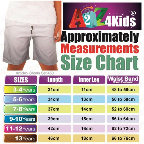 Kids Boys Girls Two Tone Summer Shorts Chino Short Knee Length Half Pant 3-13 Yr - 第 49/94 張圖片