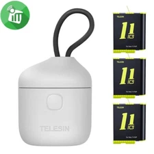 TELESIN 3-Pack Batteries Waterproof Allin Box Charger for GoPro Hero 12/11/10/9